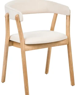 Set di 2 sedie da pranzo MYLO Tessuto Marrone chiaro/Bianco sporco