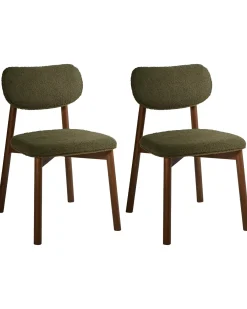 Set di 2 sedie da pranzo MILLS Bouclé Marrone/Verde