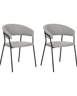 Set di 2 sedie da pranzo MARIPOSA Bouclé Grigio