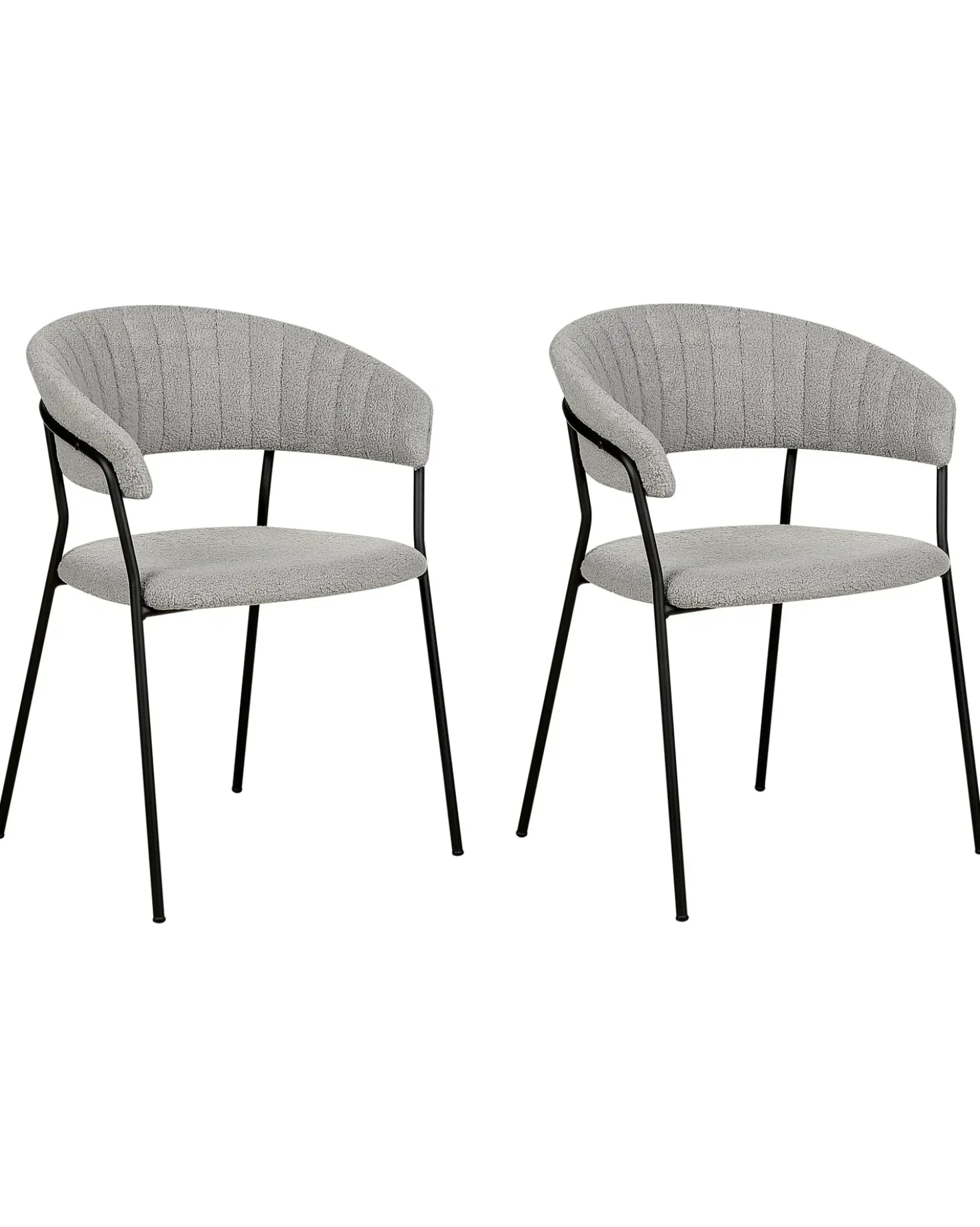 Set di 2 sedie da pranzo MARIPOSA Bouclé Grigio