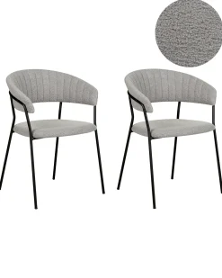 Set di 2 sedie da pranzo MARIPOSA Bouclé Grigio