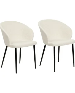 Set di 2 sedie da pranzo MASON Bouclé Bianco sporco