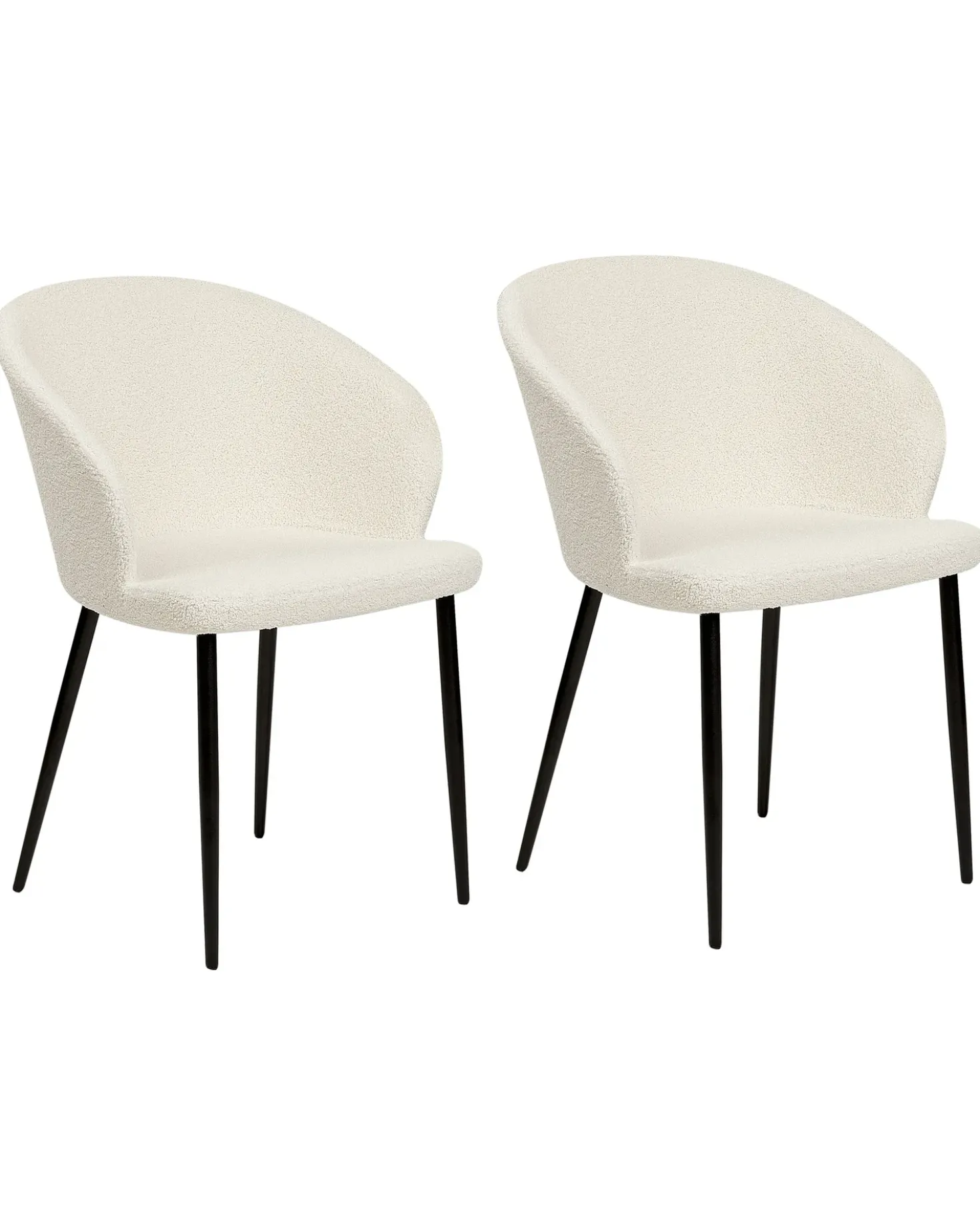 Set di 2 sedie da pranzo MASON Bouclé Bianco sporco