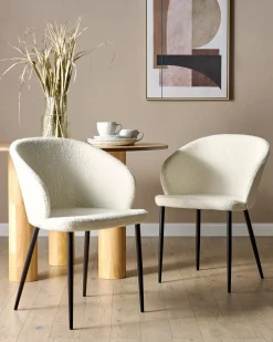 Set di 2 sedie da pranzo MASON Bouclé Bianco sporco