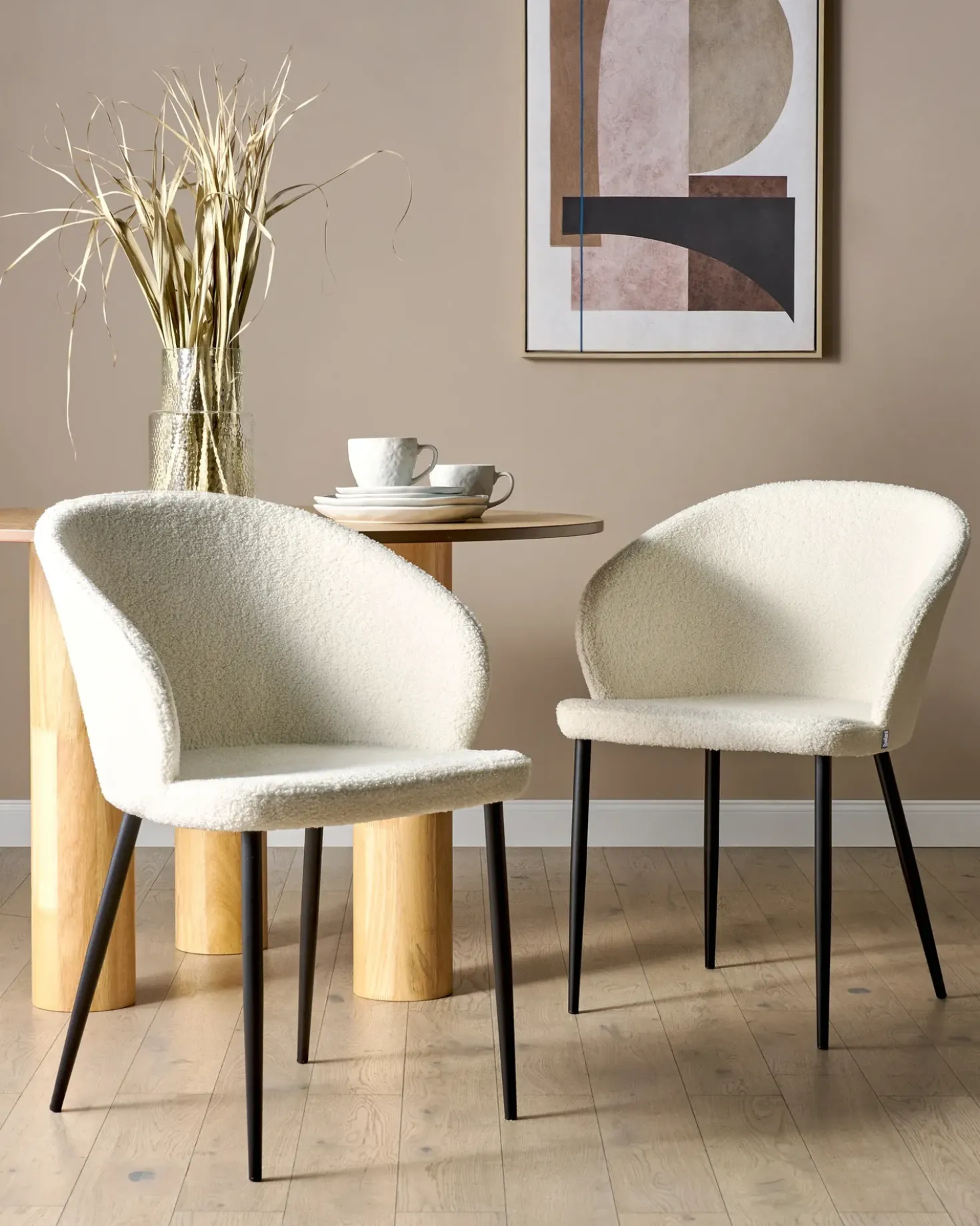 Set di 2 sedie da pranzo MASON Bouclé Bianco sporco