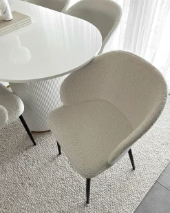 Set di 2 sedie da pranzo MASON Bouclé Bianco sporco