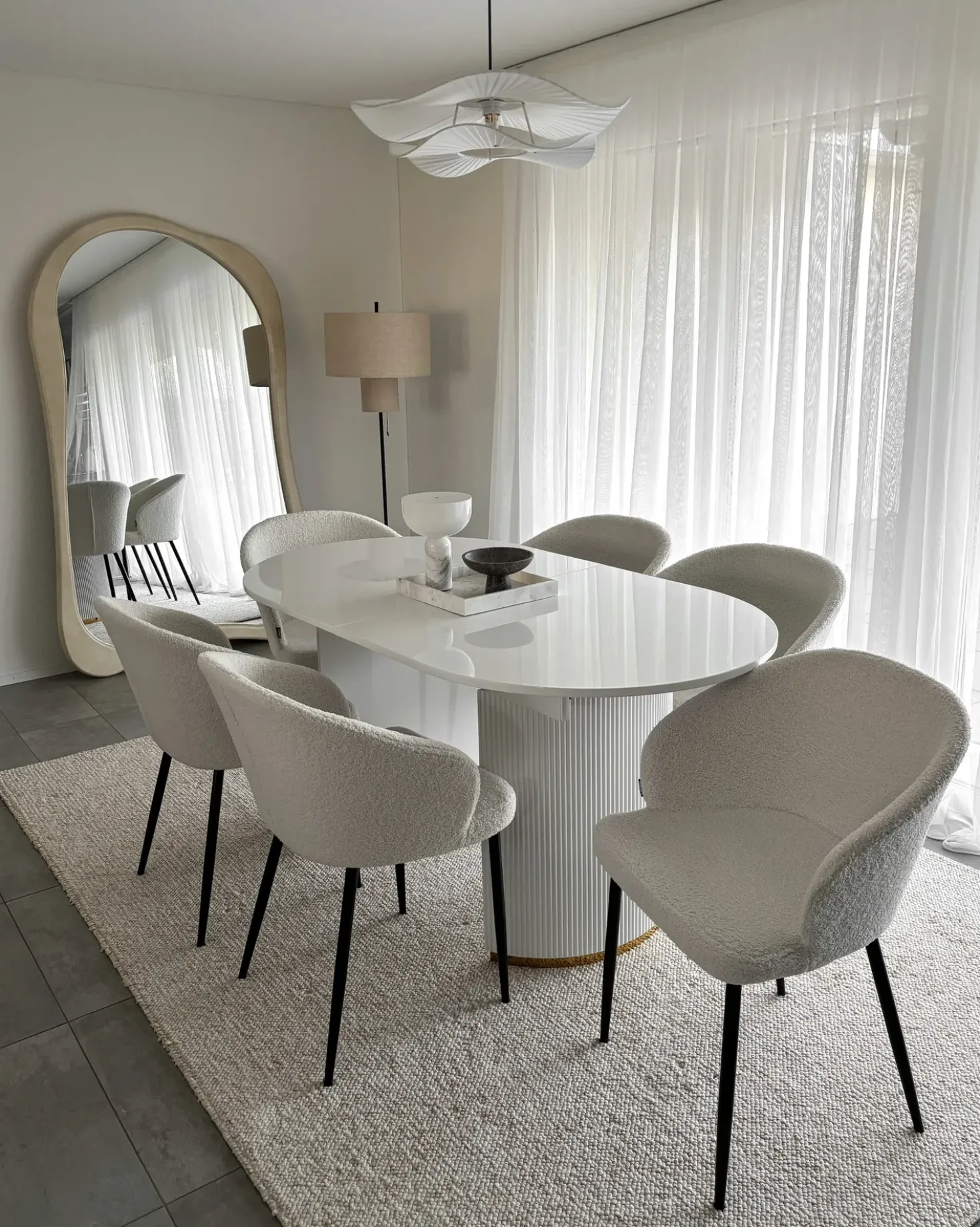 Set di 2 sedie da pranzo MASON Bouclé Bianco sporco