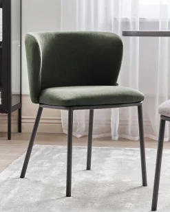 Set di 2 sedie da pranzo MINA Tessuto Verde scuro