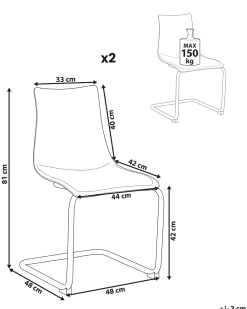 Set di 2 sedie da pranzo MARSHALL Bianco sporco