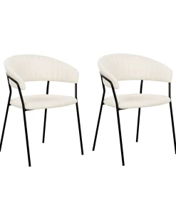 Set di 2 sedie da pranzo MARIPOSA Bouclé Bianco sporco