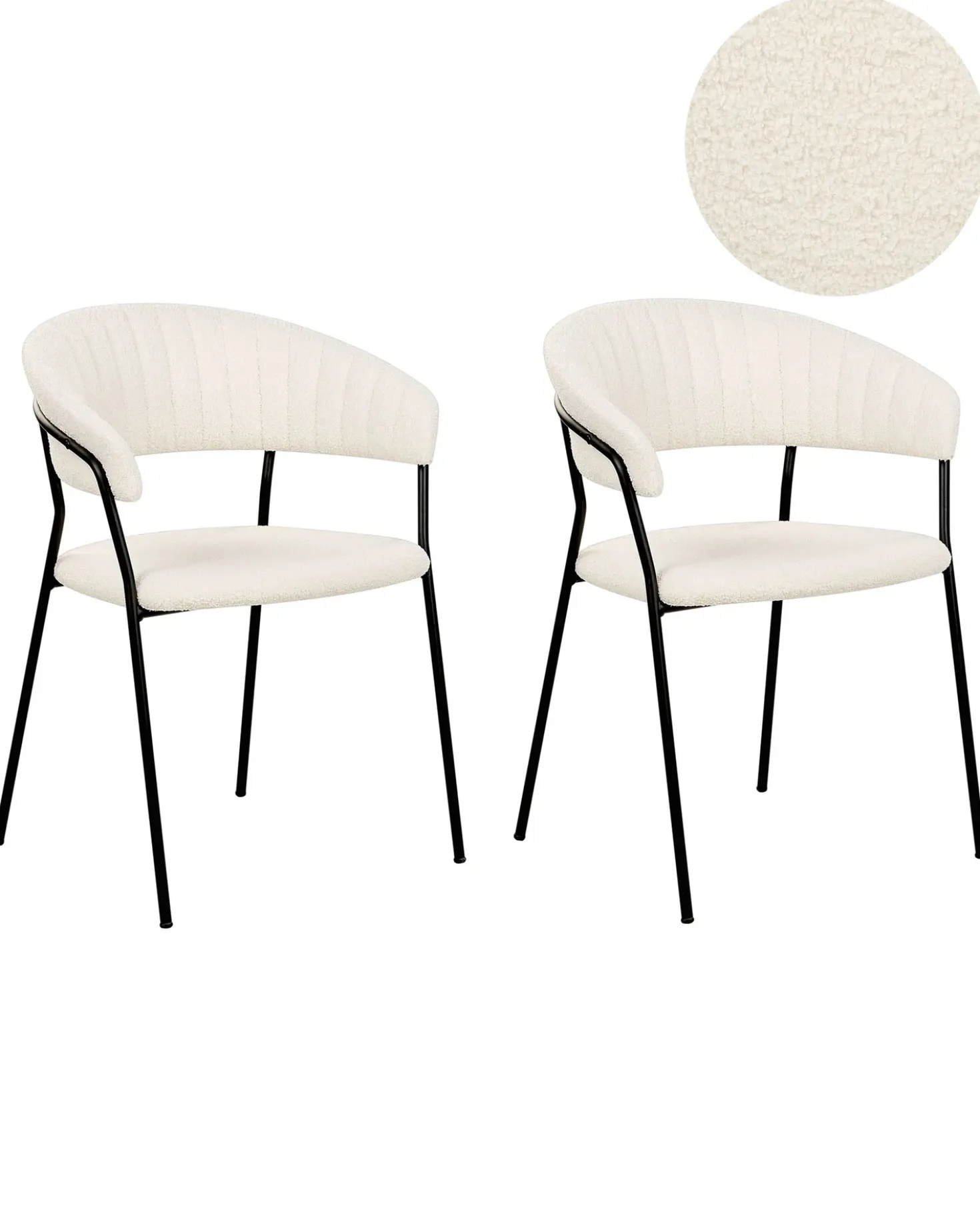 Set di 2 sedie da pranzo MARIPOSA Bouclé Bianco sporco