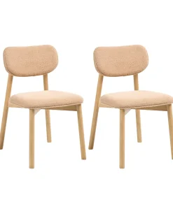 Set di 2 sedie da pranzo MILLS Bouclé Marrone chiaro/Beige