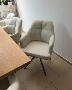 Set di 2 sedie da pranzo MIRA Tessuto Beige