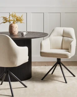 Set di 2 sedie da pranzo MIRA Tessuto Beige