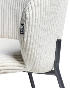 Set di 2 sedie da pranzo MILES Velluto a coste Bianco sporco