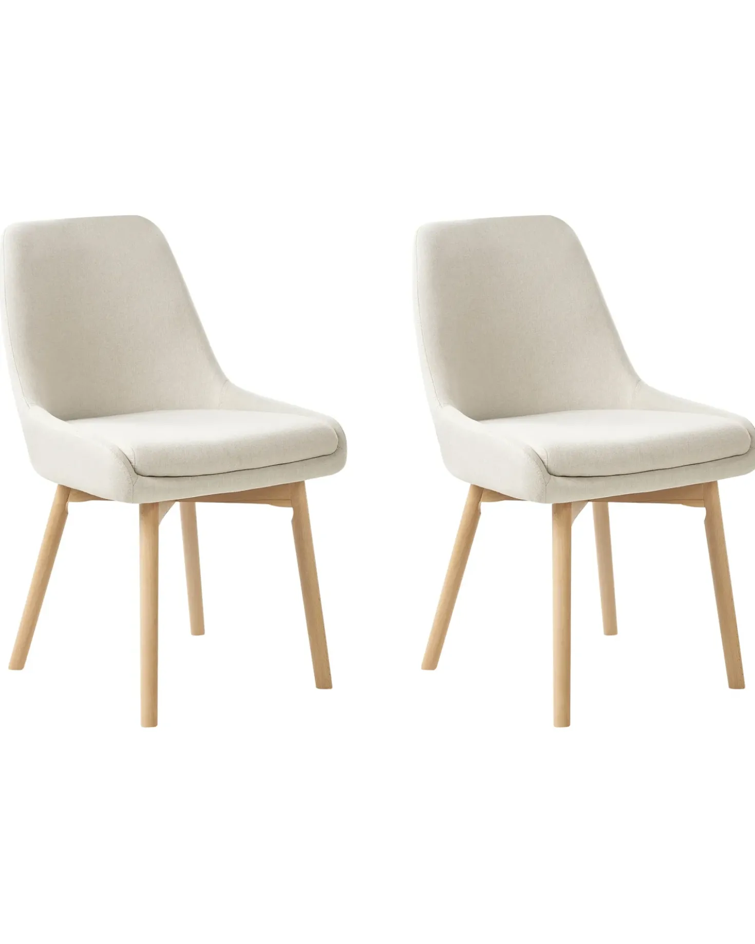 Set di 2 sedie da pranzo MELFORT Tessuto Bianco sporco