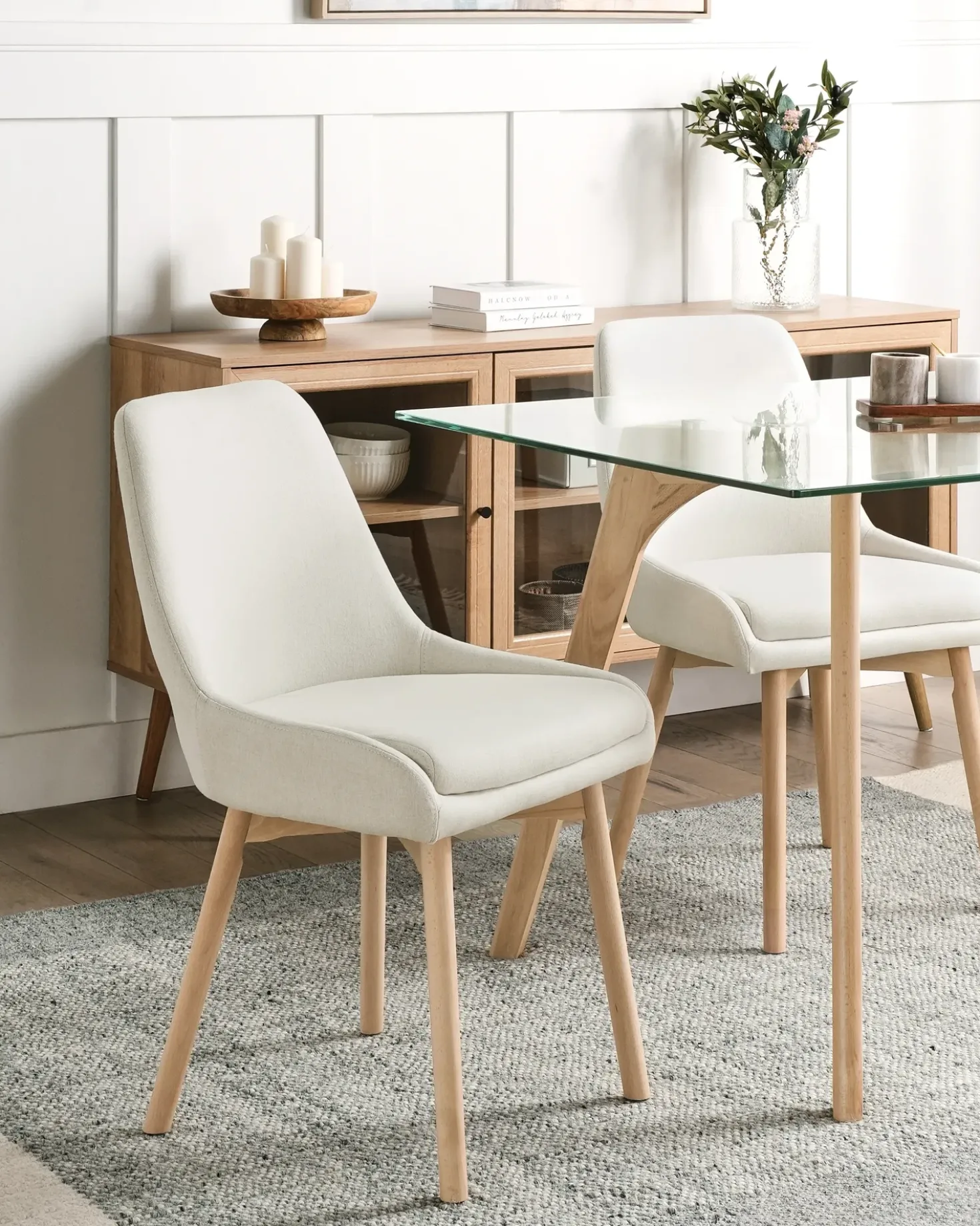 Set di 2 sedie da pranzo MELFORT Tessuto Bianco sporco