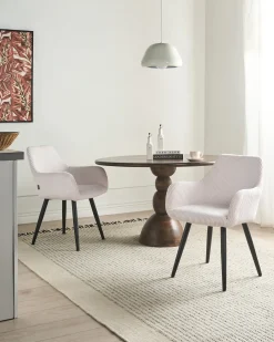 Set di 2 sedie da pranzo MORI Velluto a coste Beige chiaro