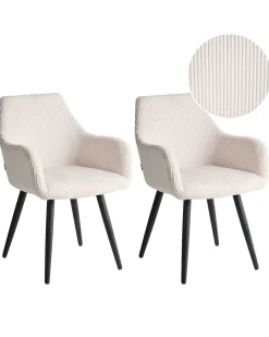 Set di 2 sedie da pranzo MORI Velluto a coste Beige chiaro