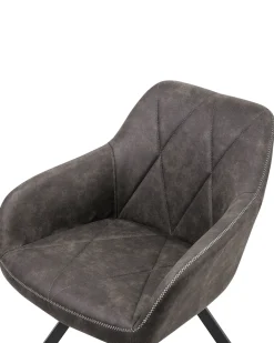 Set di 2 sedie da pranzo MONEE Tessuto Grigio scuro