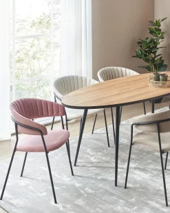 Set di 2 sedie da pranzo MARIPOSA Velluto Rosa