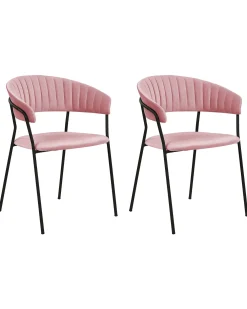 Set di 2 sedie da pranzo MARIPOSA Velluto Rosa