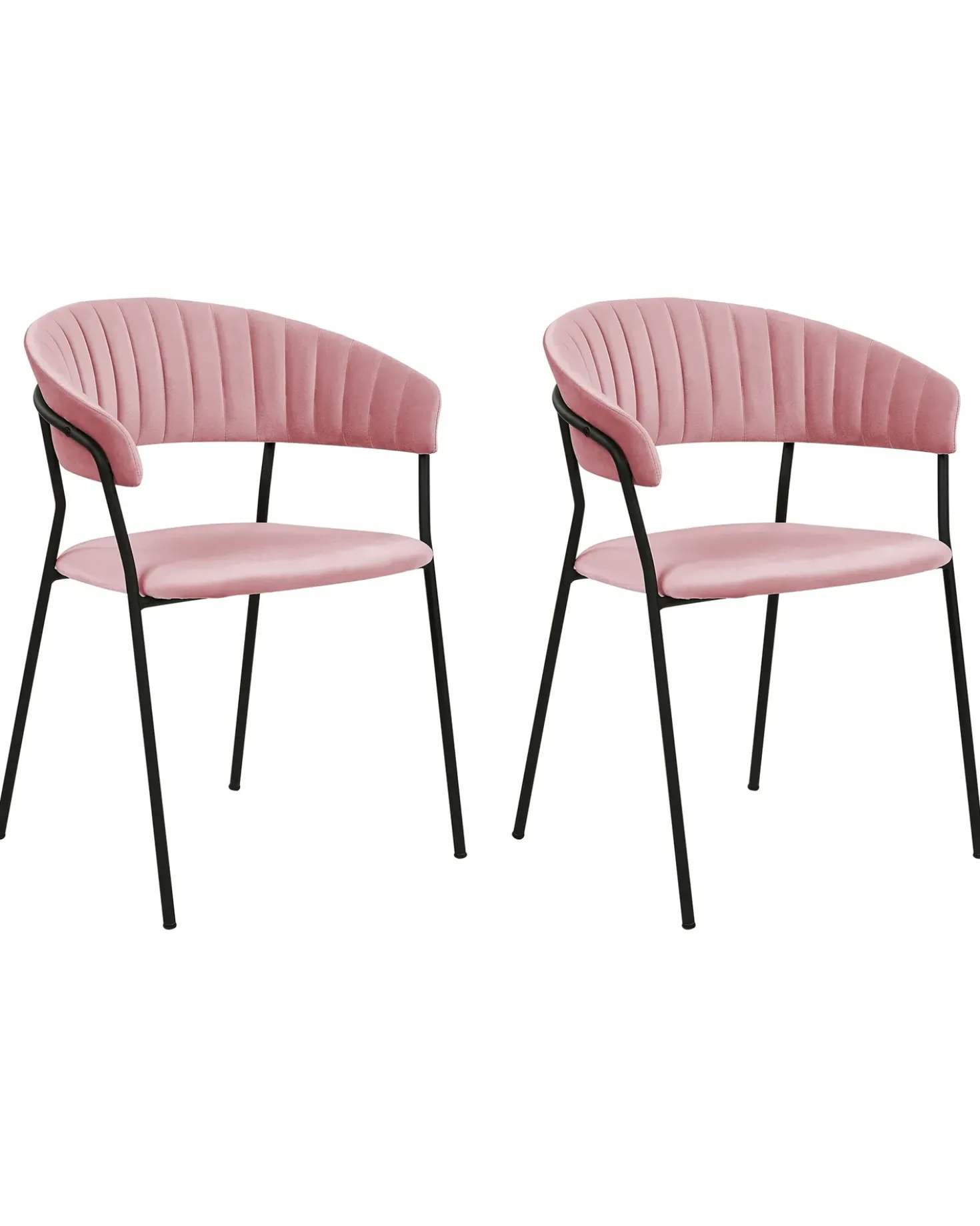 Set di 2 sedie da pranzo MARIPOSA Velluto Rosa