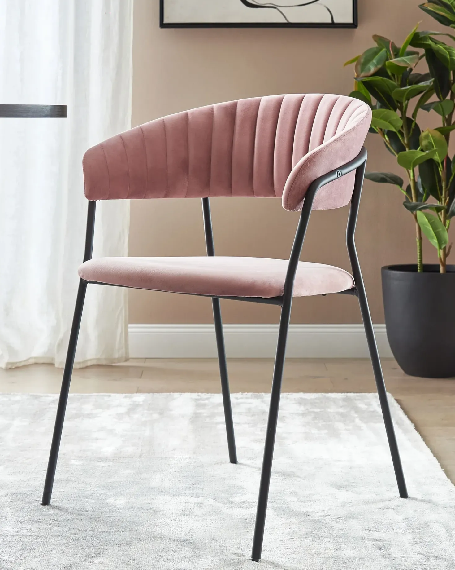Set di 2 sedie da pranzo MARIPOSA Velluto Rosa