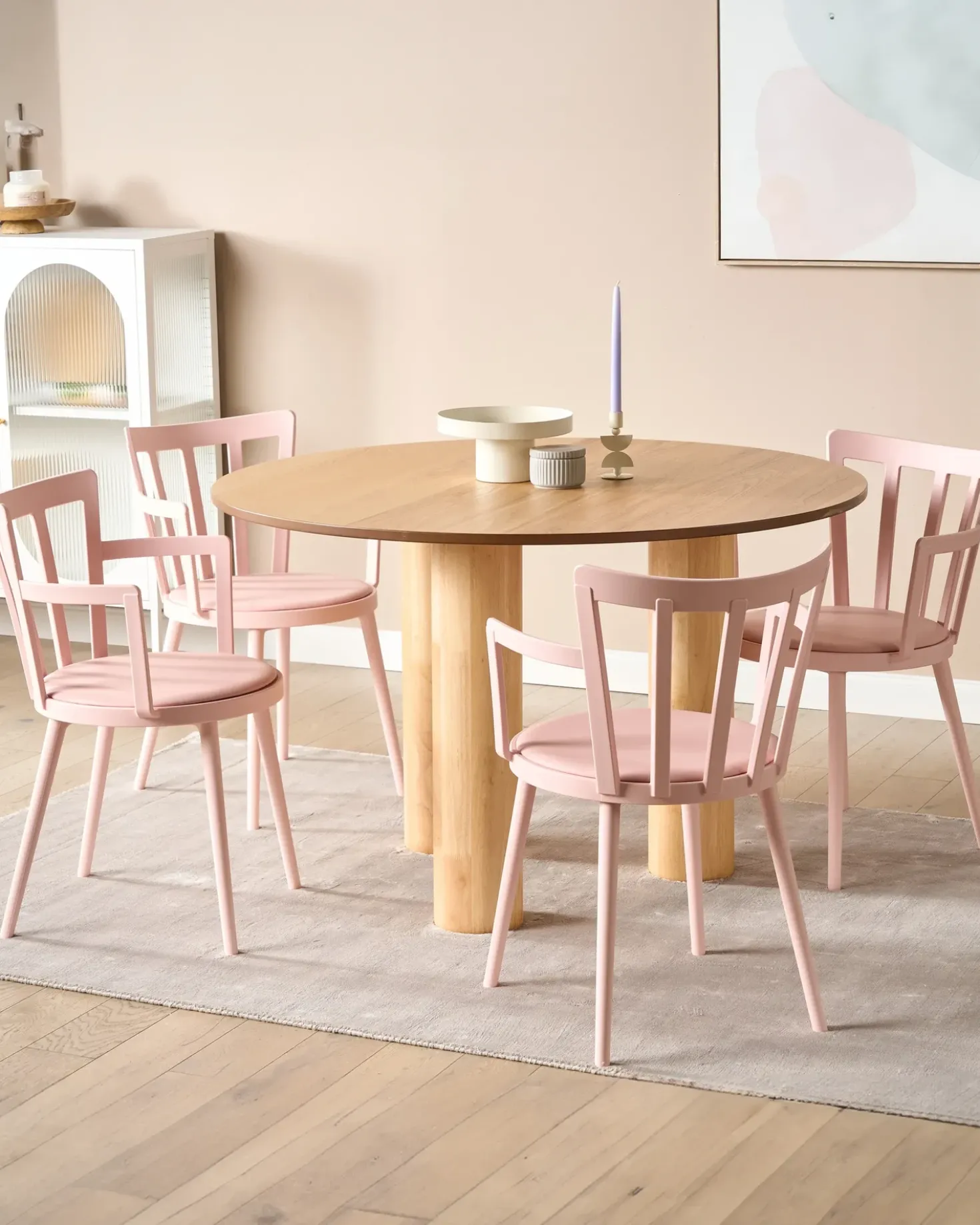 Set di 4 sedie da pranzo MORILL Rosa pastello