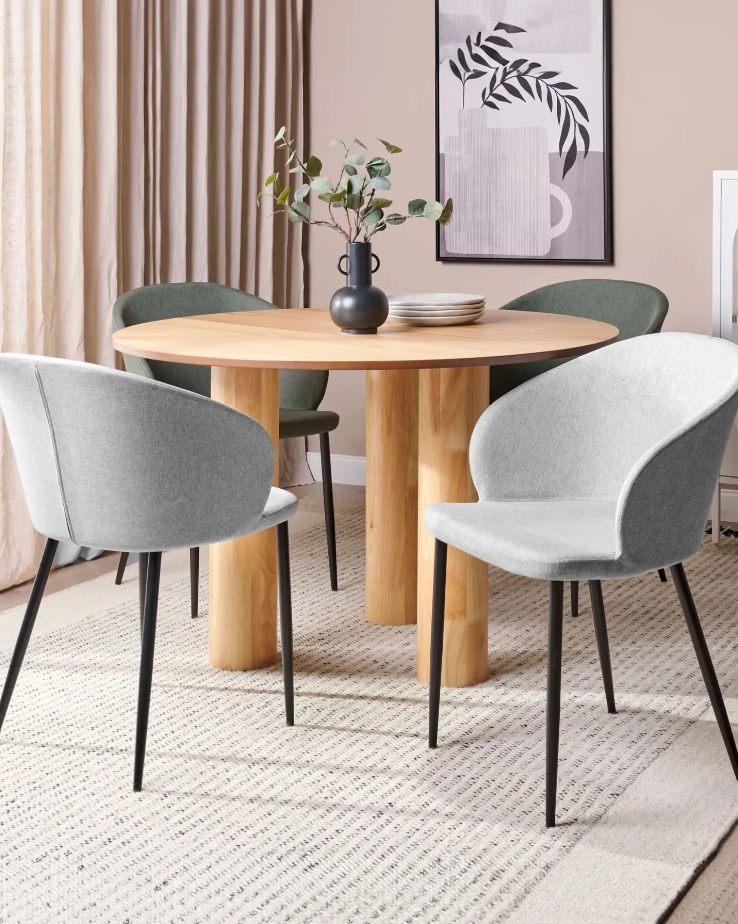 Set di 2 sedie da pranzo MASON Tessuto Grigio chiaro