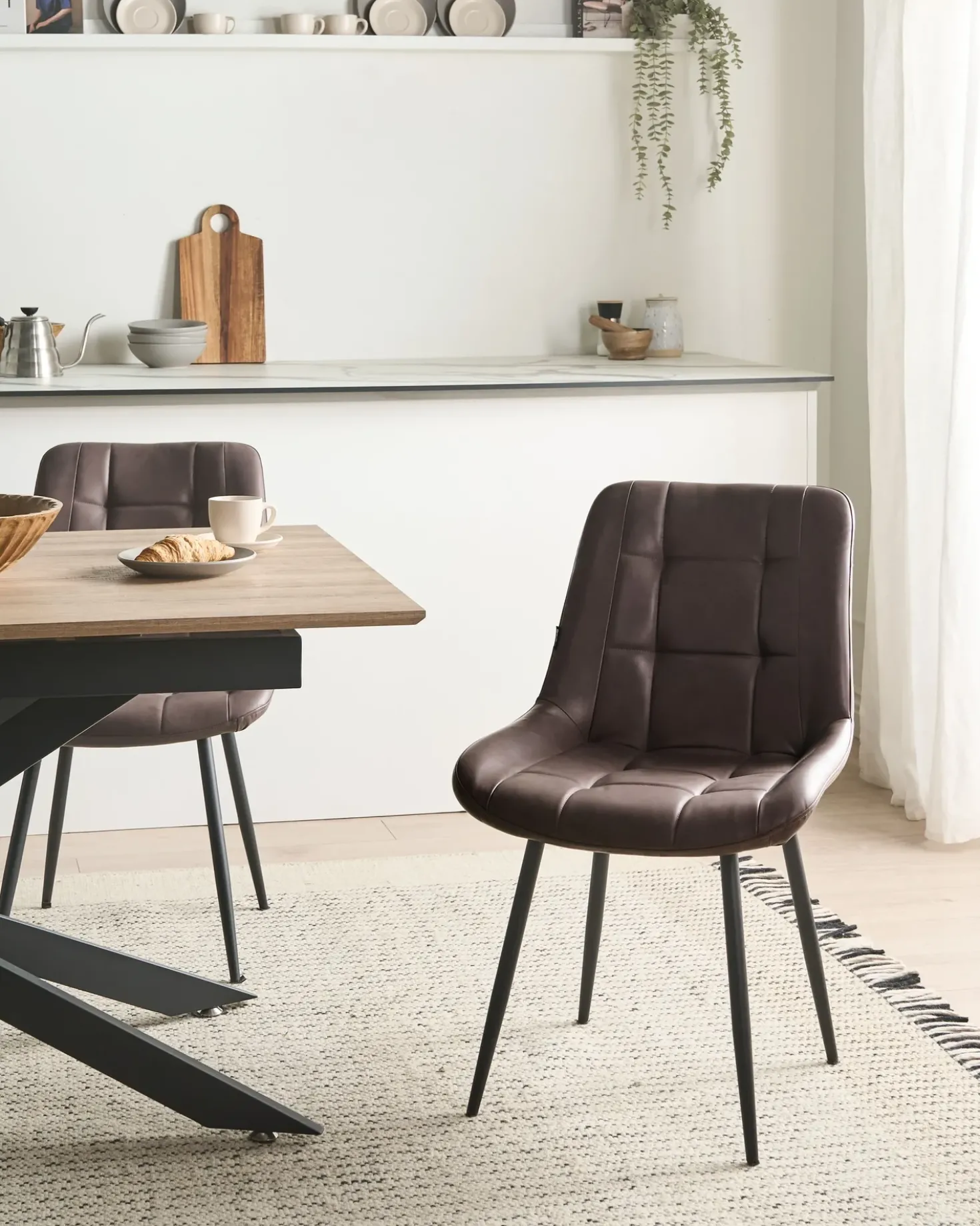 Set di 2 sedie da pranzo MELROSE II Pelle sintetica Marrone scuro