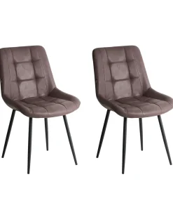 Set di 2 sedie da pranzo MELROSE II Pelle sintetica Marrone scuro