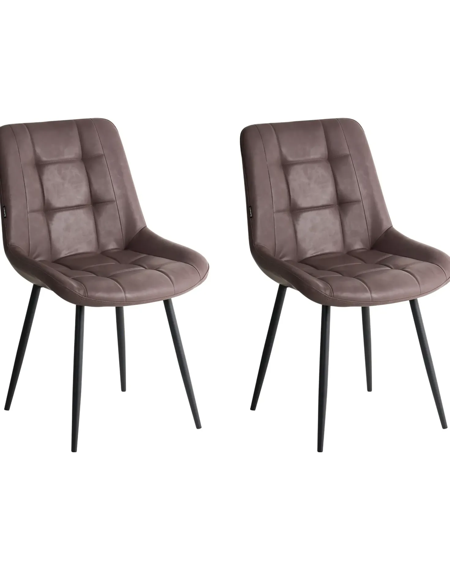Set di 2 sedie da pranzo MELROSE II Pelle sintetica Marrone scuro