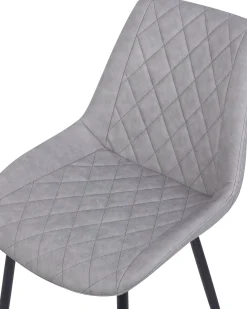 Set di 2 sedie da pranzo MARIBEL Pelle sintetica Grigio chiaro