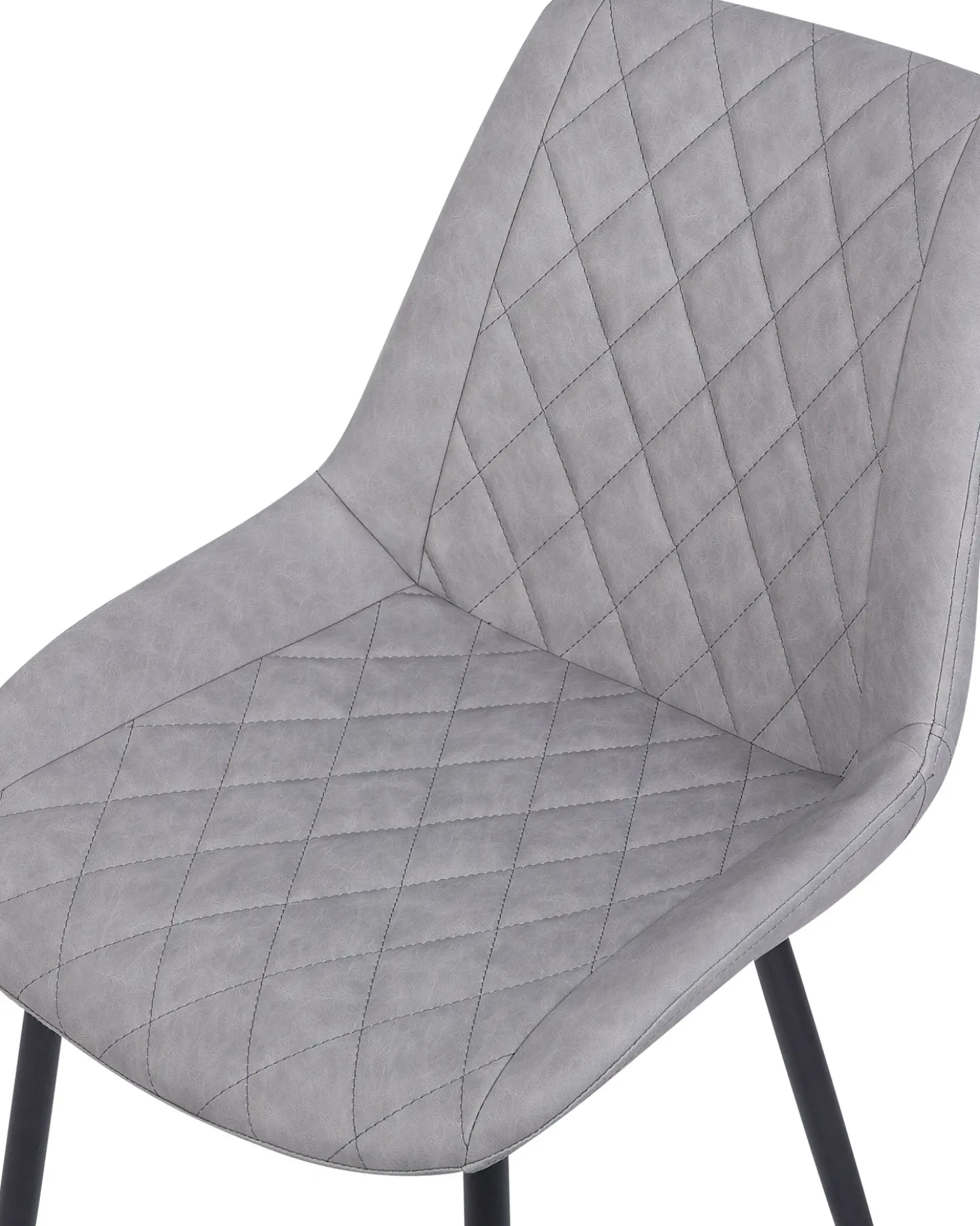 Set di 2 sedie da pranzo MARIBEL Pelle sintetica Grigio chiaro