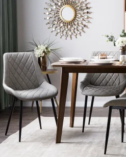 Set di 2 sedie da pranzo MARIBEL Pelle sintetica Grigio chiaro