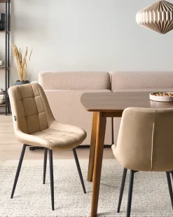 Set di 2 sedie da pranzo MELROSE Pelle sintetica Beige
