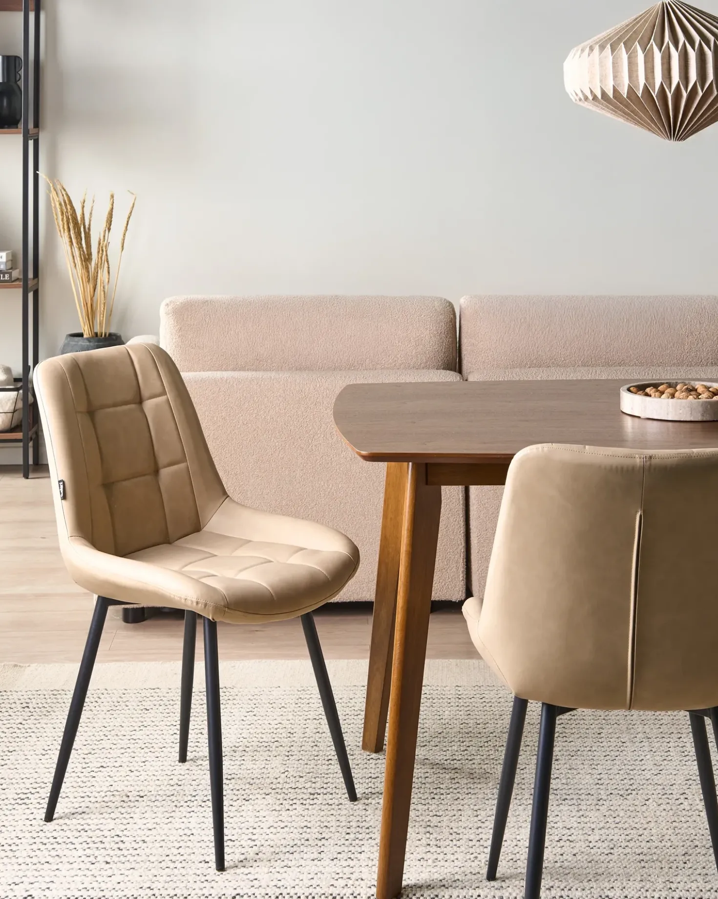 Set di 2 sedie da pranzo MELROSE Pelle sintetica Beige