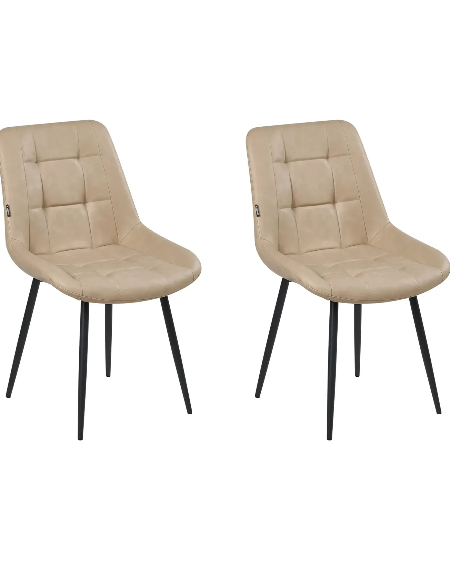 Set di 2 sedie da pranzo MELROSE Pelle sintetica Beige