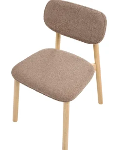 Set di 2 sedie da pranzo MILLS Bouclé Marrone chiaro/Tortora