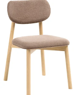 Set di 2 sedie da pranzo MILLS Bouclé Marrone chiaro/Tortora
