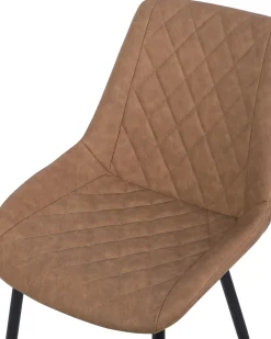 Set di 2 sedie da pranzo MARIBEL Pelle sintetica Marrone dorato
