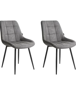 Set di 2 sedie da pranzo MELROSE Pelle sintetica Grigio