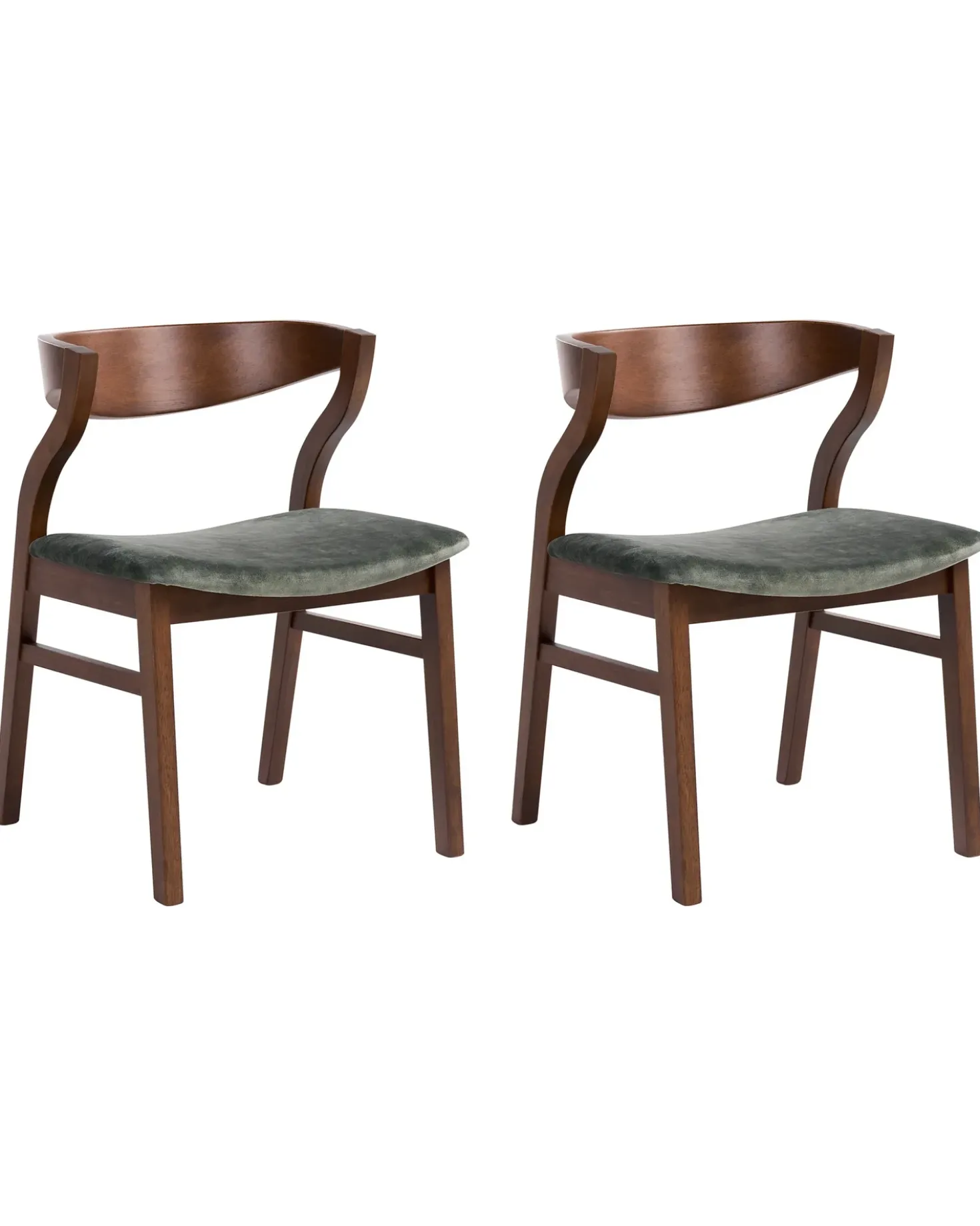 Set di 2 sedie da pranzo MAROA Legno Verde scuro/Marrone