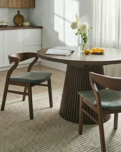 Set di 2 sedie da pranzo MAROA Legno Verde scuro/Marrone