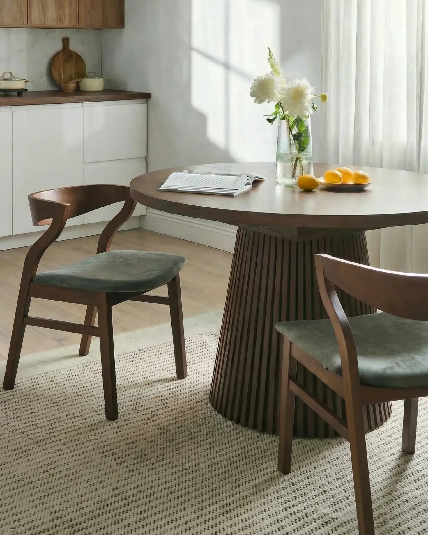 Set di 2 sedie da pranzo MAROA Legno Verde scuro/Marrone
