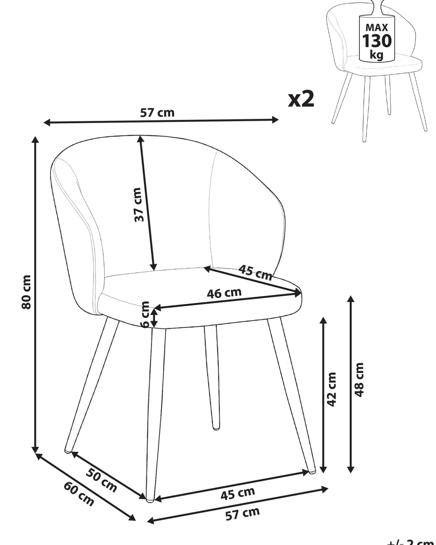 Set di 2 sedie da pranzo MOUNDVILLE Tessuto Verde chiaro