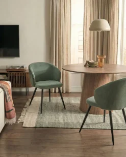 Set di 2 sedie da pranzo MOUNDVILLE Tessuto Verde chiaro