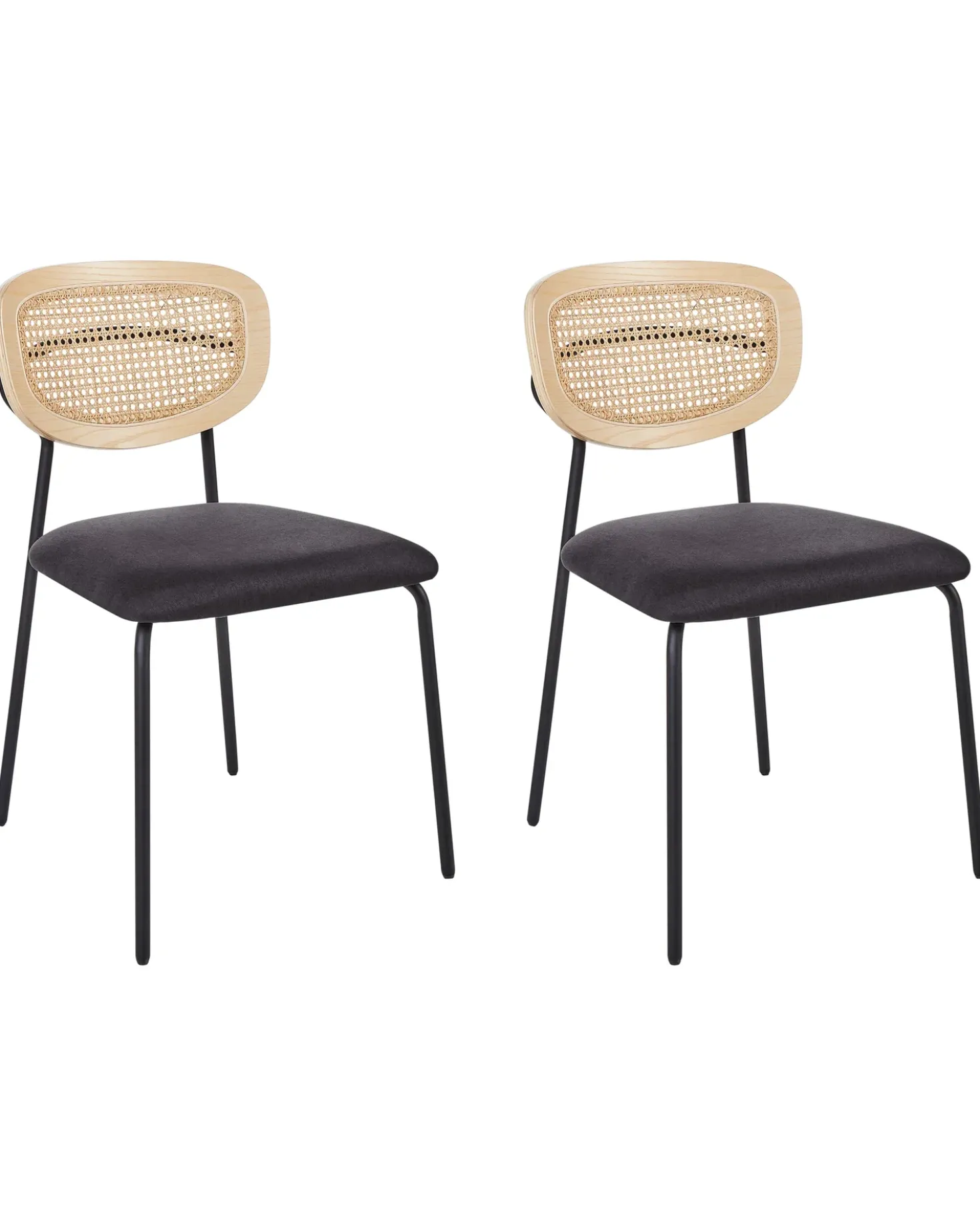 Set di 2 sedie da pranzo MAYETTA Metallo Nero