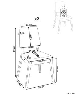 Set di 2 sedie da pranzo MERRILL Legno Verde scuro